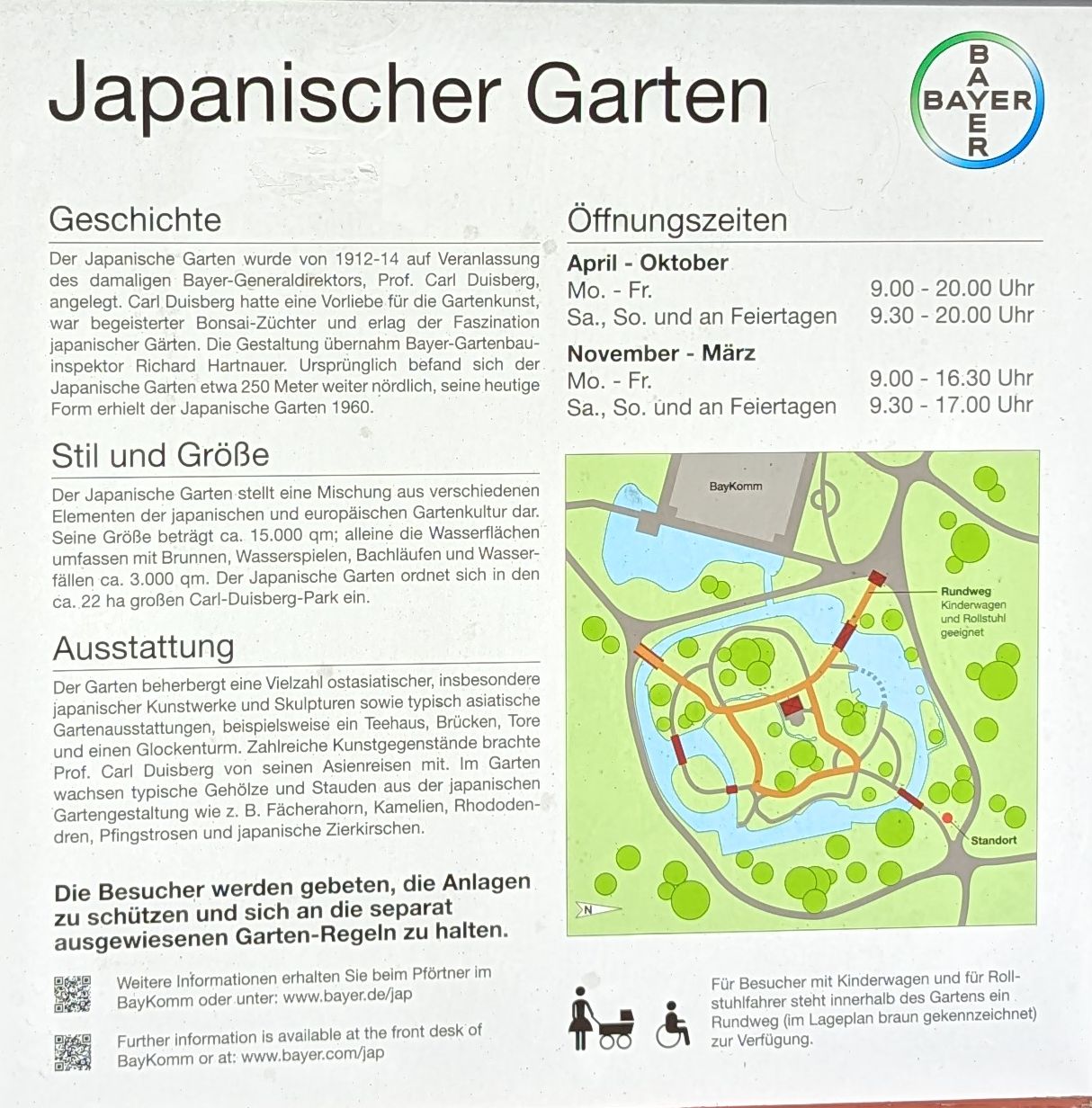 Japanischer Garten Leverkusen 2023 - Öffnungszeiten